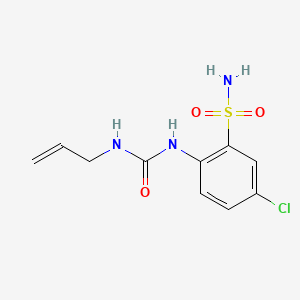 molecular formula C10H12ClN3O3S B6287863 2-(3-Allyl-ureido)-5-chloro-benzenesulfonamide, 95% CAS No. 2737205-92-2