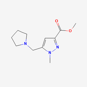 1-Methyl-5-pyrrolidin-1-ylmethyl-1H-pyrazole-3-carboxylic acid methyl ester, 95%