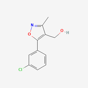 molecular formula C11H10ClNO2 B6287877 [5-(3-Chloro-phenyl)-3-methyl-isoxazol-4-yl]-methanol, 95% CAS No. 2703752-85-4
