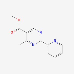 molecular formula C12H11N3O2 B6287880 4-Methyl-2-pyridin-2-yl-pyrimidine-5-carboxylic acid methyl ester, 95% CAS No. 2737207-66-6