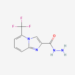 molecular formula C9H7F3N4O B6287882 5-Trifluoromethyl-imidazo[1,2-a]pyridine-2-carboxylic acid hydrazide, 95% CAS No. 2517624-84-7