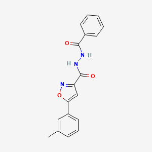molecular formula C18H15N3O3 B6287889 Benzoic acid N'-(5-m-tolyl-isoxazole-3-carbonyl)-hydrazide, 95% CAS No. 2703756-84-5
