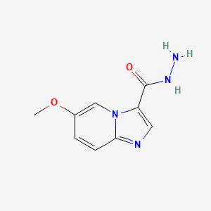 molecular formula C9H10N4O2 B6287910 6-Methoxy-imidazo[1,2-a]pyridine-3-carboxylic acid hydrazide, 95% CAS No. 2737207-65-5