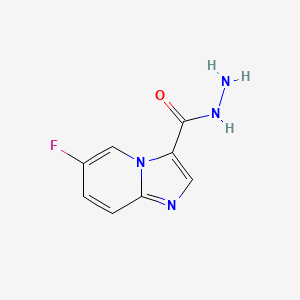 molecular formula C8H7FN4O B6287922 6-Fluoro-imidazo[1,2-a]pyridine-3-carboxylic acid hydrazide, 95% CAS No. 2737206-82-3