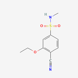 molecular formula C10H12N2O3S B6287962 4-Cyano-3-ethoxy-N-methyl-benzenesulfonamide, 95% CAS No. 2737205-51-3