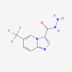 molecular formula C9H7F3N4O B6287964 6-Trifluoromethyl-imidazo[1,2-a]pyridine-3-carboxylic acid hydrazide, 95% CAS No. 2737205-85-3
