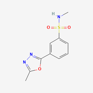 molecular formula C10H11N3O3S B6288014 N-Methyl-3-(5-methyl-[1,3,4]oxadiazol-2-yl)-benzenesulfonamide, 95% CAS No. 1263277-12-8