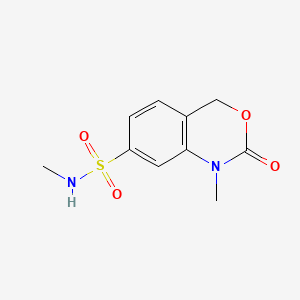 molecular formula C10H12N2O4S B6288015 1-Methyl-2-oxo-1,4-dihydro-2H-benzo[d][1,3]oxazine-7-sulfonic acid methylamide, 95% CAS No. 2737206-80-1