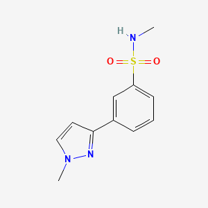 molecular formula C11H13N3O2S B6288086 N-Methyl-3-(1-methyl-1H-pyrazol-3-yl)-benzenesulfonamide, 95% CAS No. 2737207-44-0
