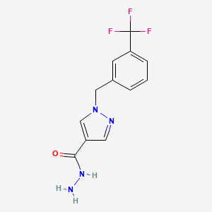 molecular formula C12H11F3N4O B6288087 1-(3-Trifluoromethyl-benzyl)-1H-pyrazole-4-carboxylic acid hydrazide, 95% CAS No. 2055883-82-2