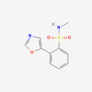 molecular formula C10H10N2O3S B6288090 N-Methyl-2-oxazol-5-yl-benzenesulfonamide, 95% CAS No. 2737205-34-2