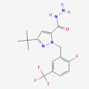 5-t-Butyl-2-(2-fluoro-5-trifluoromethyl-benzyl)-2H-pyrazole-3-carboxylic acid hydrazide, 95%
