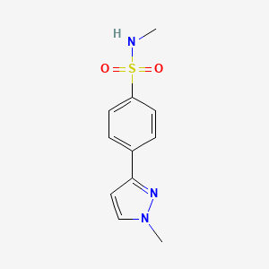 molecular formula C11H13N3O2S B6288129 N-Methyl-4-(1-methyl-1H-pyrazol-3-yl)-benzenesulfonamide, 95% CAS No. 2737205-62-6