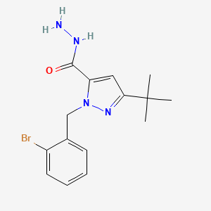 molecular formula C15H19BrN4O B6288137 2-(2-Bromo-benzyl)-5-t-butyl-2H-pyrazole-3-carboxylic acid hydrazide, 95% CAS No. 2737205-61-5