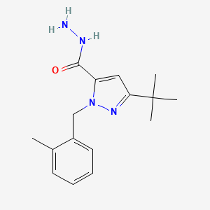 molecular formula C16H22N4O B6288165 5-t-Butyl-2-(2-methyl-benzyl)-2H-pyrazole-3-carboxylic acid hydrazide, 95% CAS No. 2737206-89-0