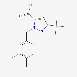 5-t-Butyl-2-(3,4-dimethyl-benzyl)-2H-pyrazole-3-carbonyl chloride, 95%