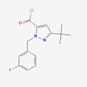 5-t-Butyl-2-(3-fluoro-benzyl)-2H-pyrazole-3-carbonyl chloride, 95%