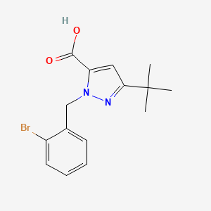 molecular formula C15H17BrN2O2 B6288226 2-(2-Bromo-benzyl)-5-t-butyl-2H-pyrazole-3-carboxylic acid, 95% CAS No. 2737205-46-6