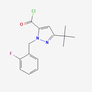 5-t-Butyl-2-(2-fluoro-benzyl)-2H-pyrazole-3-carbonyl chloride, 95%