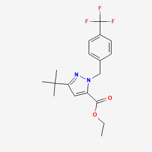 5-t-Butyl-2-(4-trifluoromethyl-benzyl)-2H-pyrazole-3-carboxylic acid ethyl ester, 95%