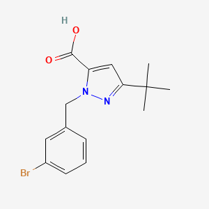 molecular formula C15H17BrN2O2 B6288244 2-(3-Bromo-benzyl)-5-t-butyl-2H-pyrazole-3-carboxylic acid, 95% CAS No. 2737206-86-7