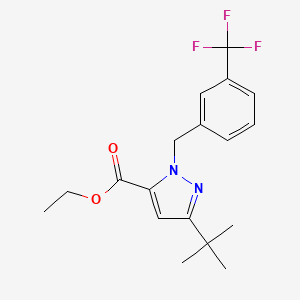 5-t-Butyl-2-(3-trifluoromethyl-benzyl)-2H-pyrazole-3-carboxylic acid ethyl ester, 95%