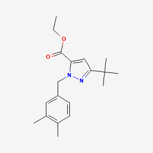 5-t-Butyl-2-(3,4-dimethyl-benzyl)-2H-pyrazole-3-carboxylic acid ethyl ester, 95%