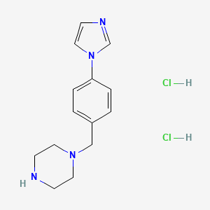 molecular formula C14H20Cl2N4 B6288340 1-(4-Imidazol-1-yl-benzyl)-piperazine dihydrochloride, 95% CAS No. 2737207-19-9