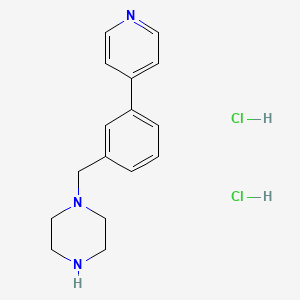 molecular formula C16H21Cl2N3 B6288353 1-(3-Pyridin-4-yl-benzyl)-piperazine, dihydrochloride, 95% CAS No. 2737207-00-8