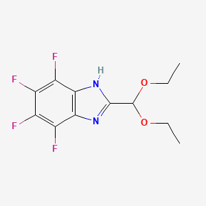 molecular formula C12H12F4N2O2 B6288359 2-Diethoxymethyl-4,5,6,7-tetrafluoro-1H-benzoimidazole, 95% CAS No. 898237-62-2