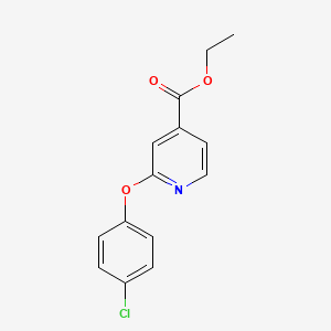 molecular formula C14H12ClNO3 B6288364 2-(4-Chloro-phenoxy)-isonicotinic acid ethyl ester, 95% CAS No. 2097808-62-1