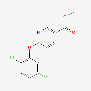 molecular formula C13H9Cl2NO3 B6288378 6-(2,5-Dichloro-phenoxy)-nicotinic acid methyl ester, 95% CAS No. 2089057-43-0