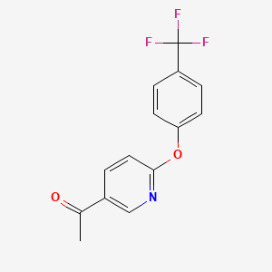 molecular formula C14H10F3NO2 B6288390 1-[6-(4-Trifluoromethyl-phenoxy)-pyridin-3-yl]-ethanone, 95% CAS No. 2229853-57-8