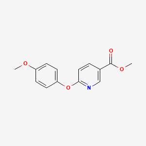 molecular formula C14H13NO4 B6288392 6-(4-Methoxy-phenoxy)-nicotinic acid methyl ester, 95% CAS No. 2089056-81-3