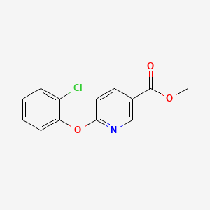 molecular formula C13H10ClNO3 B6288393 6-(2-Chloro-phenoxy)-nicotinic acid methyl ester, 95% CAS No. 2089053-10-9