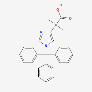 molecular formula C26H24N2O2 B6288456 2-(1-Trityl-imidazol-4-yl)-2-methyl-propanoic acid CAS No. 64464-48-8