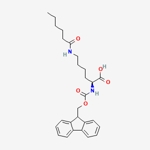 molecular formula C27H34N2O5 B6288524 Fmoc-Lys(Hexanoyl) CAS No. 2576507-98-5