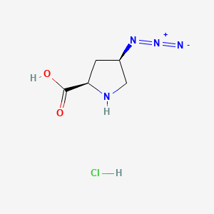molecular formula C5H9ClN4O2 B6288536 (2R,4R) H-Pro(4-N3) HCl CAS No. 2737202-69-4