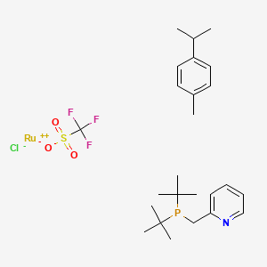 molecular formula C25H38ClF3NO3PRuS B6288639 Chloro(p-cymene)[2-[(di-tert-butylphosphino)methyl]pyridine]ruthenium(II) triflate CAS No. 2058252-91-6