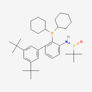 molecular formula C36H56NOPS B6288645 [S(R)]-N-[(S)-3,5-Bis(dimethylethyl)phenyl][2-(dicyclohexylphosphanyl)phenyl]-2-methyl-2-propanesulfinamide, 95% CAS No. 2622154-85-0