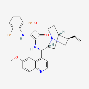 molecular formula C30H28Br2N4O3 B6288661 3-[(2,6-Bis(dibromophenyl)amino]-4-[[(8α,9S)-6'-methoxycinchonan-9-yl]amino]-3-cyclobutene-1,2-dione, 95% CAS No. 2622154-82-7