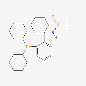molecular formula C28H46NOPS B6288681 [S(R)]-N-[(1S)-1-[2-(Dicyclohexylphosphanyl)phenyl]-cyclohexyl]-2-methyl-2-propanesulfinamide, 95% CAS No. 2622154-84-9