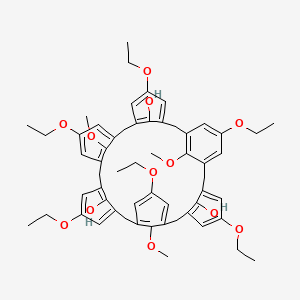 molecular formula C57H66O12 B6288717 1,3,5-Trihydroxy-2,4,6-trimethoxybenzyloxycalix[6]arene CAS No. 2622208-85-7