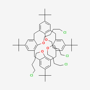 molecular formula C60H84Cl4O4 B6288721 Tetra(4-chlorobutyloxy)-tert-butylcalix[4]arene (alternance 1,3) CAS No. 2622208-65-3