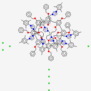 molecular formula C240H264Cl8N16O16 B6288758 NOVELIG G1-CL01 C4-(Mes)Imidazolium-Cl (Bz-calix[8]-C4-mesitylimidazolium-Cl) CAS No. 2225872-20-6