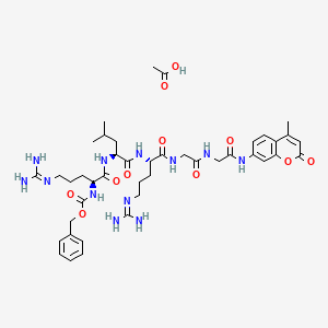 molecular formula C42H60N12O11 B6288766 Z-Arg-Leu-Arg-Gly-Gly-AMC acetate CAS No. 167698-69-3