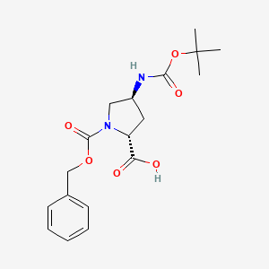 molecular formula C18H24N2O6 B6288805 (2R,4S)-1-Benzyloxycarbonyl-4-(tert-butoxycarbonylamino)pyrrolidine-2-carboxylic acid CAS No. 489446-81-3