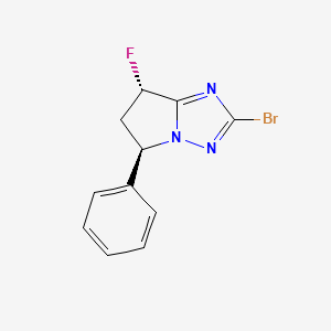 molecular formula C11H9BrFN3 B6288822 trans-2-Bromo-7-fluoro-5-phenyl-6,7-dihydro-5H-pyrrolo[1,2-b][1,2,4]triazole CAS No. 2268741-29-1