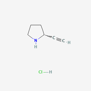 molecular formula C6H10ClN B6288841 (2R)-2-Ethynyl-pyrrolidine hydrochloride CAS No. 2199141-10-9