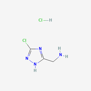 molecular formula C3H6Cl2N4 B6288842 [(3-Chloro-1H-1,2,4-triazol-5-yl)methyl]amine hydrochloride, 95% CAS No. 2550693-01-9